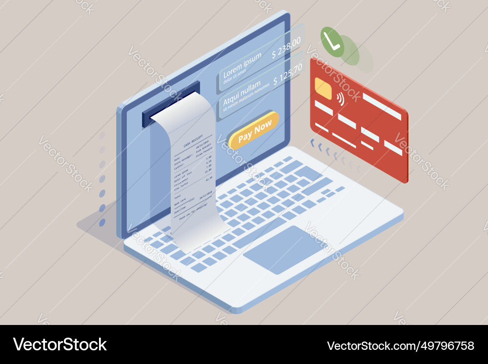 Isometric online shopping store on website vector image