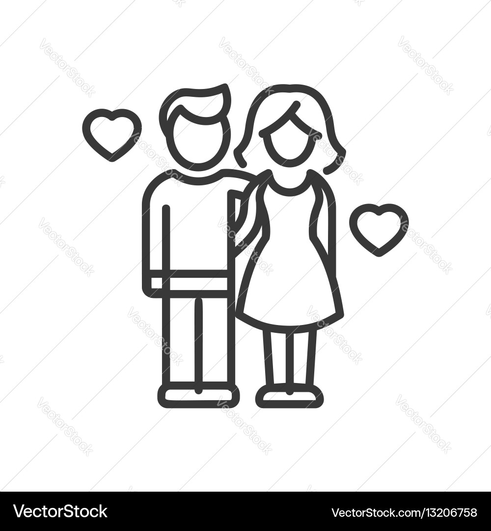 Love and unity - modern line design Vector Image