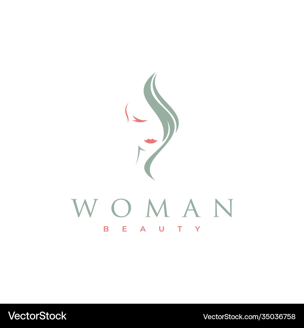 Minimalist Beauty Hair Logo vector image