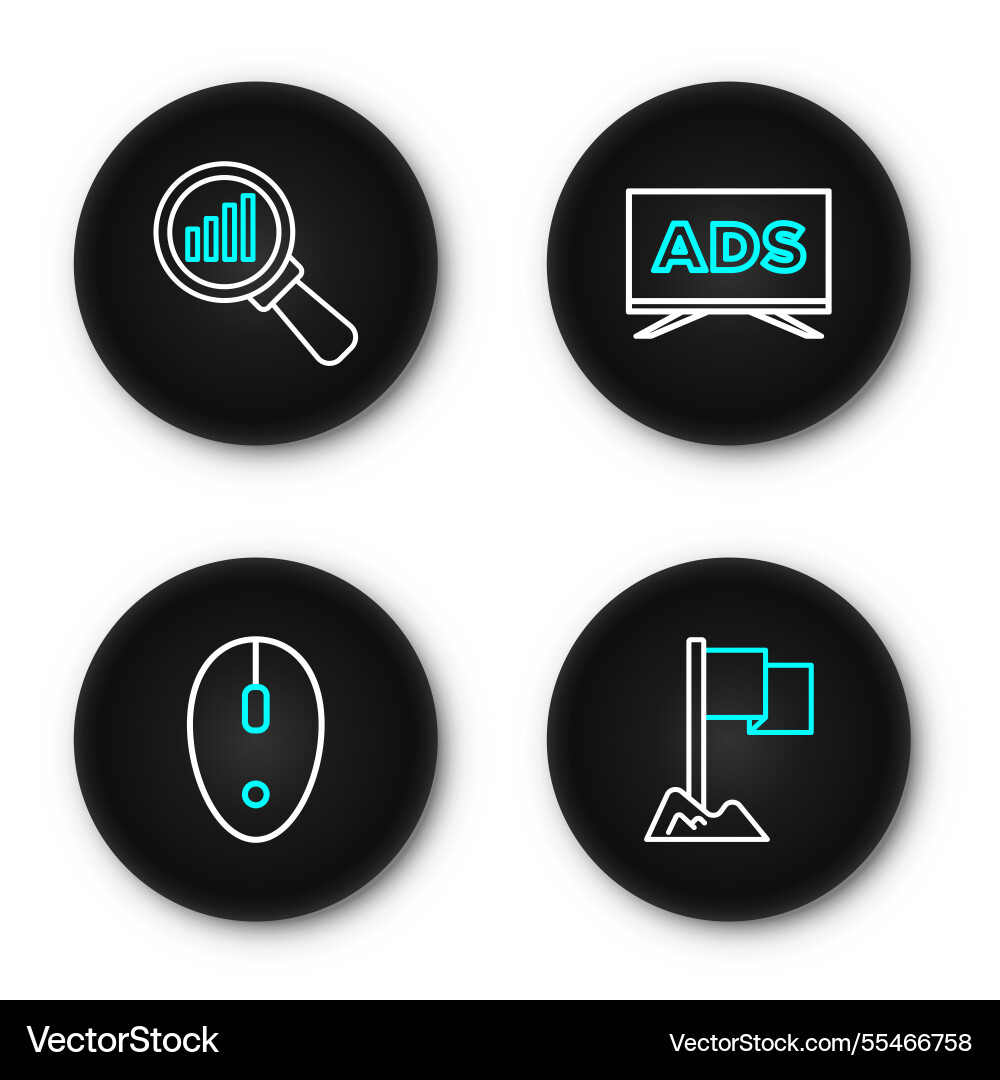 Set line location marker computer mouse Vector Image