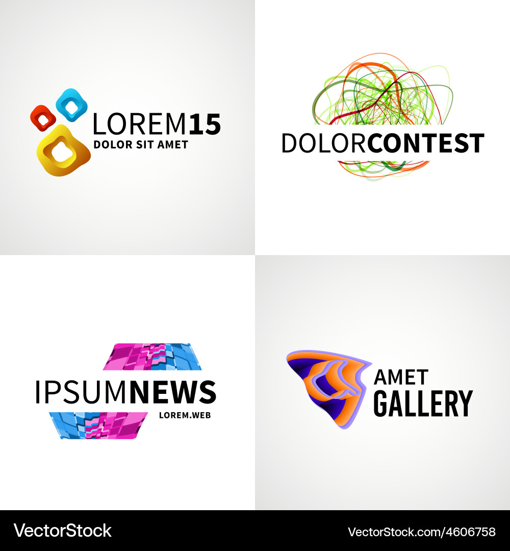Set of modern colorful abstract news web contest vector image