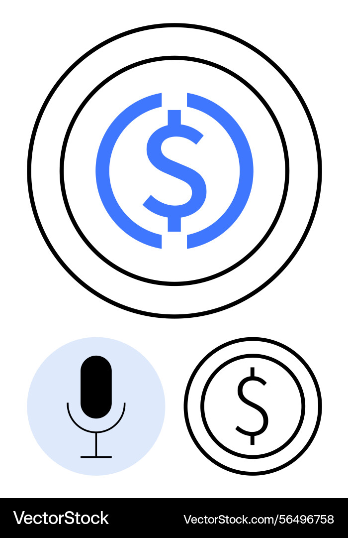 Symbolic representation of currency voice input Vector Image