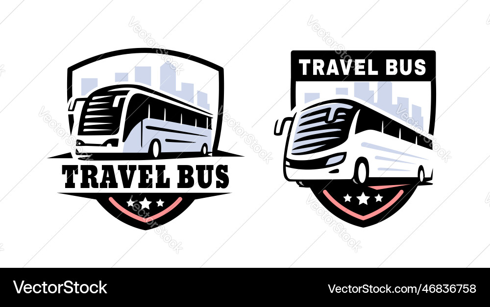 Travel bus logo on white background Travel bus logo on white background vector image