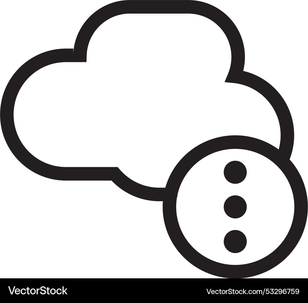 Cloud with three dots line icon Cloud with three dots line icon vector image