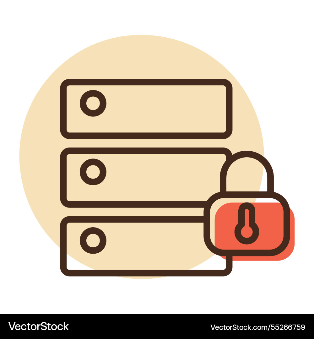 Database padlock icon on white background vector image