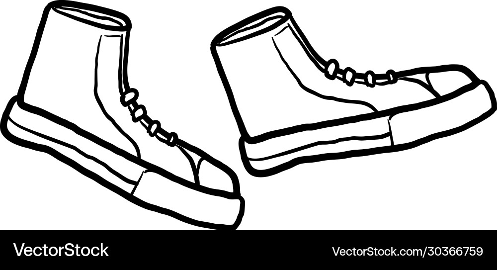 Handgezogene Doodle Schuhe mit Cartoon Stil Handgezogene Doodle Schuhe mit Cartoon Stil vektorbild