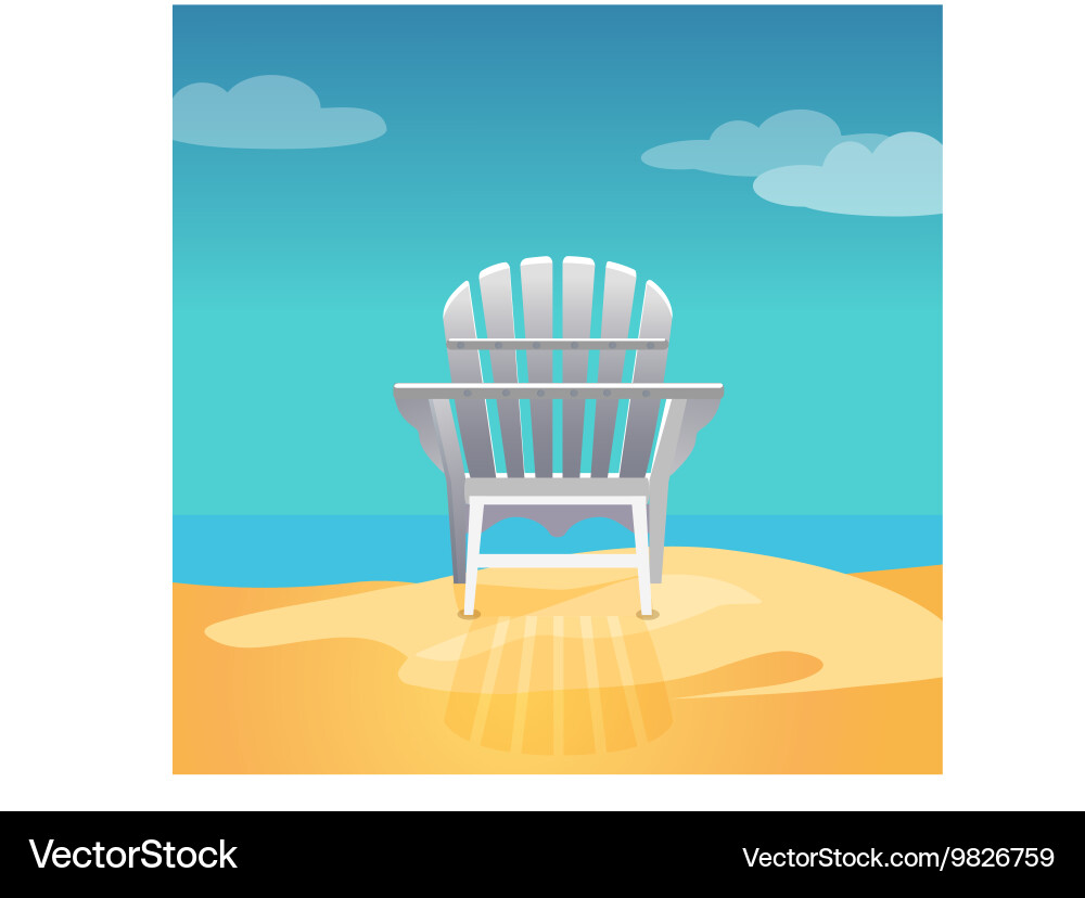Seaside Adirondack Chair – Royalty-Free Vector | VectorStock, image size:1000x828