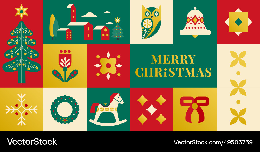 Simple scandinavian holiday christmas card 2 Simple scandinavian holiday christmas card 2 vector image