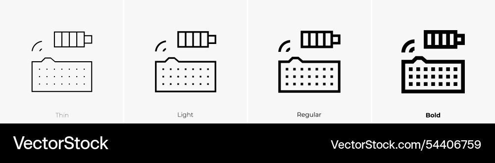 Wireless keyboard icon thin light regular Wireless keyboard icon thin light regular vector image