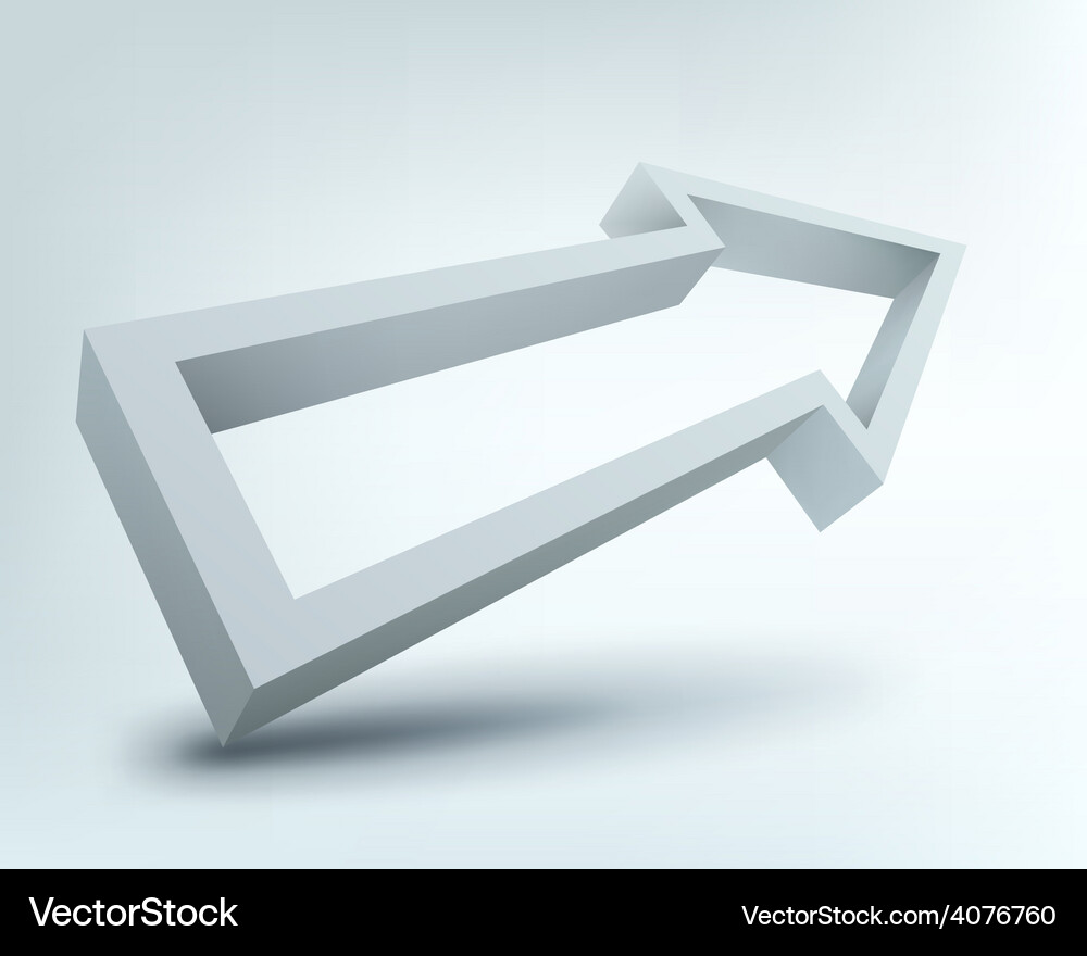 3D Arrow Logo Vector Image