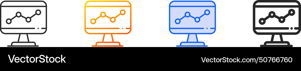 Analytics iconthin linear gradient blue stroke Analytics iconthin linear gradient blue stroke vector image