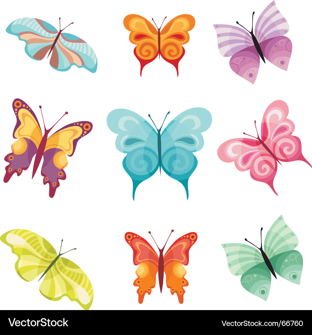 Beautiful Butterfly Collection vector image
