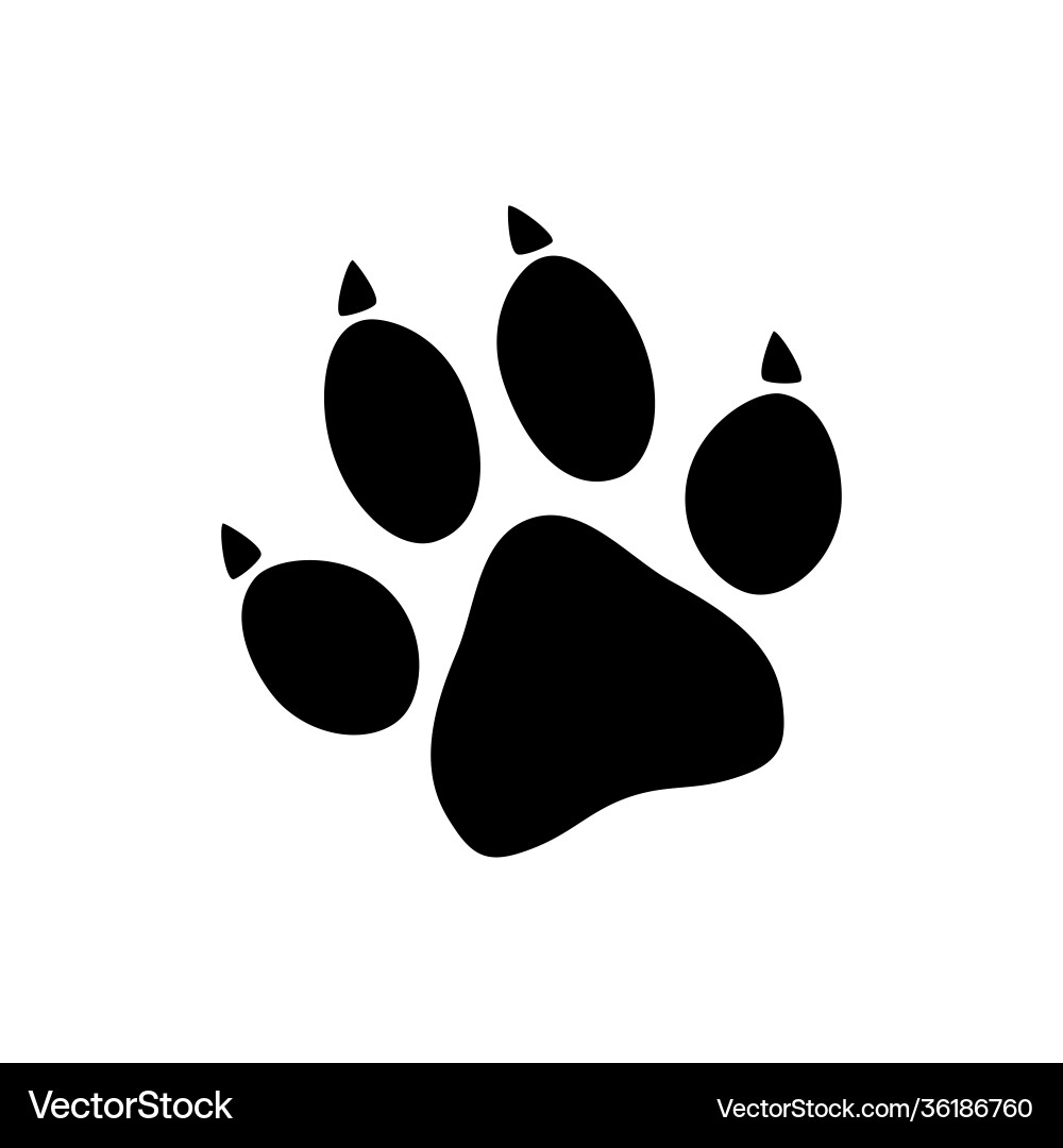 Black Animal Paw Print Vector Image