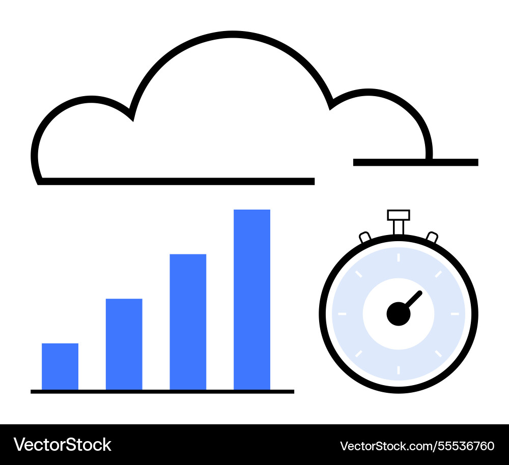 Cloud computing efficiency growth performance Cloud computing efficiency growth performance vector image