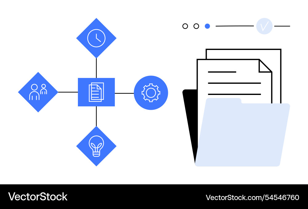 Document management workflow with time people Document management workflow with time people vector image