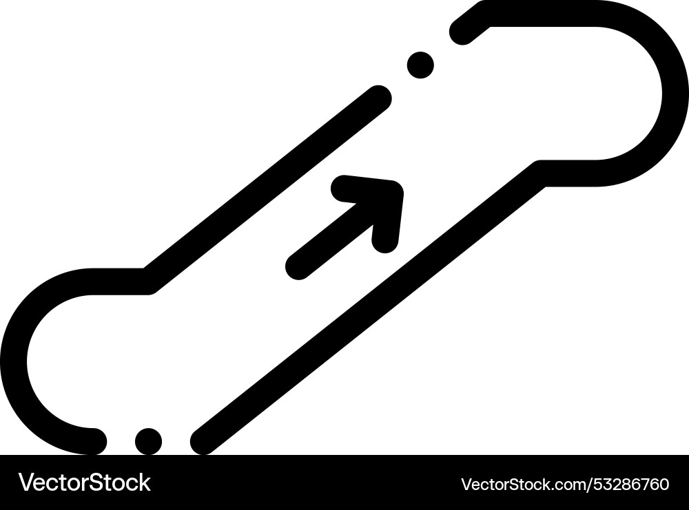 Escalator icon thin linear style design isolated Vector Image