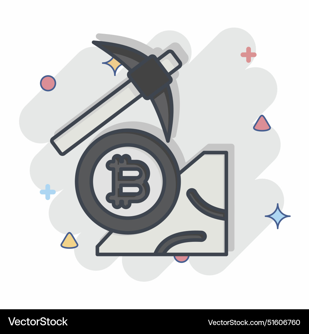 Icon bitcoin mining related to cryptography Vector Image