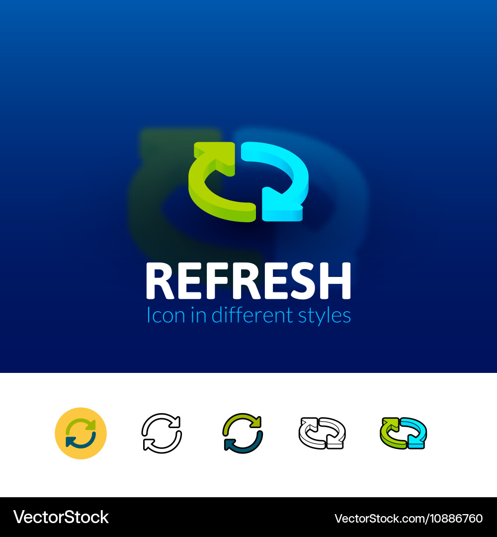 Refresh icon in different style Vector Image