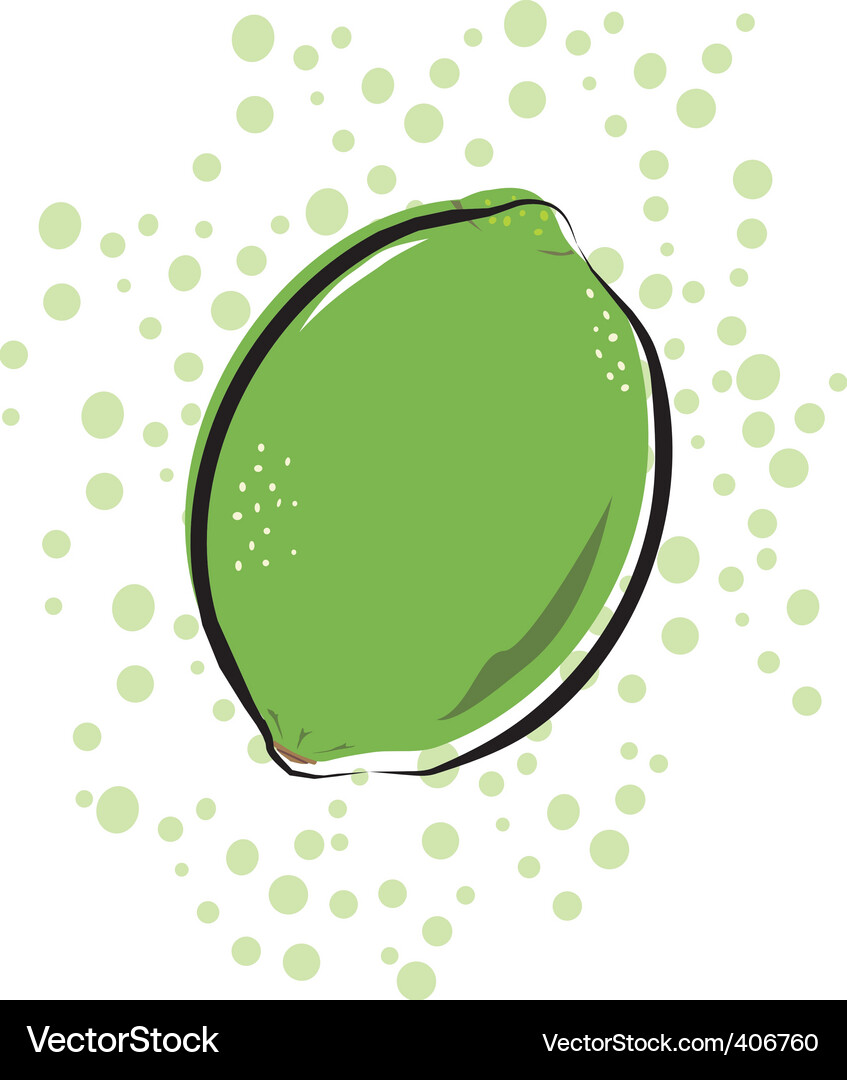 Shiny Lime on Polka Dot Background Vector Image