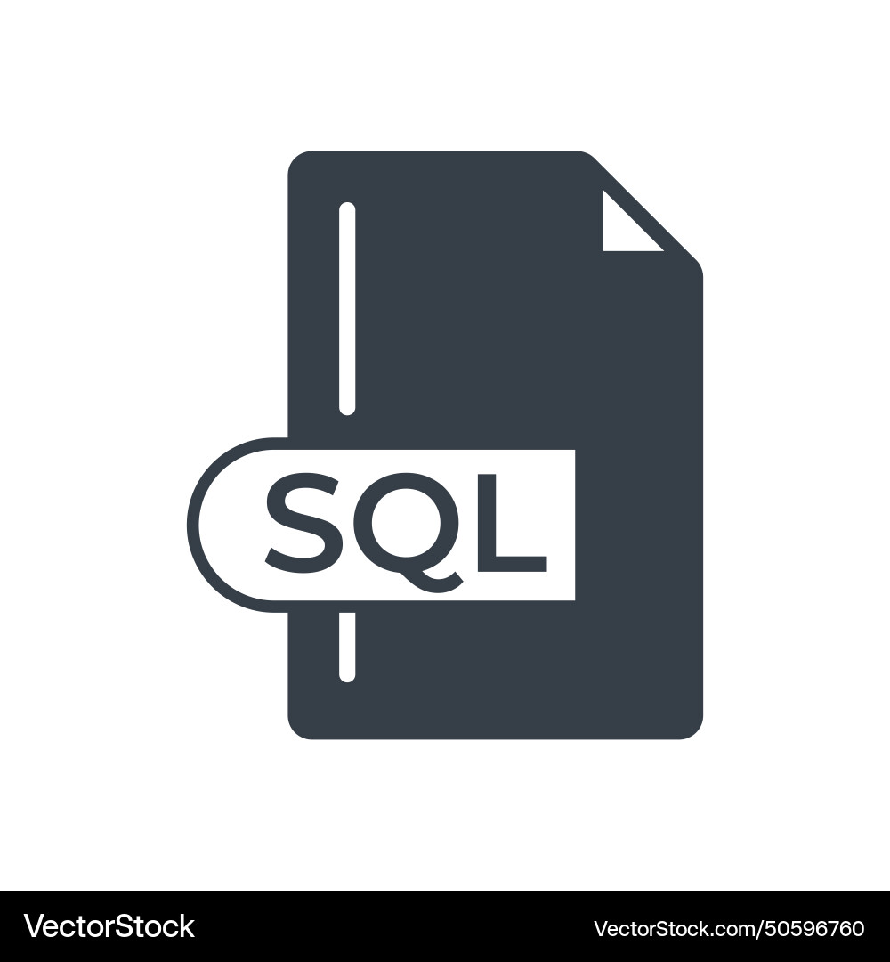 Sql file format icon extension filled vector image