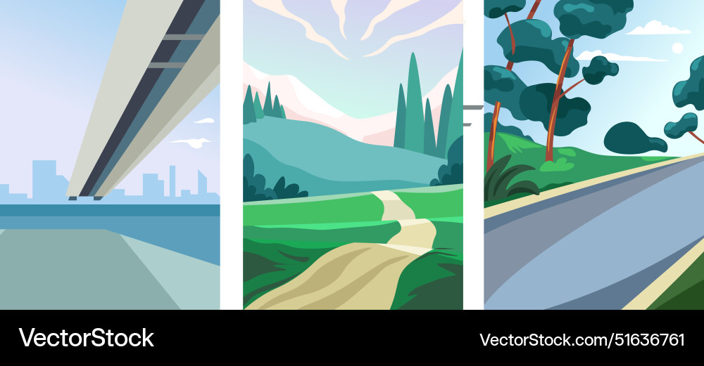 A forest path Royalty Free Vector Image - VectorStock