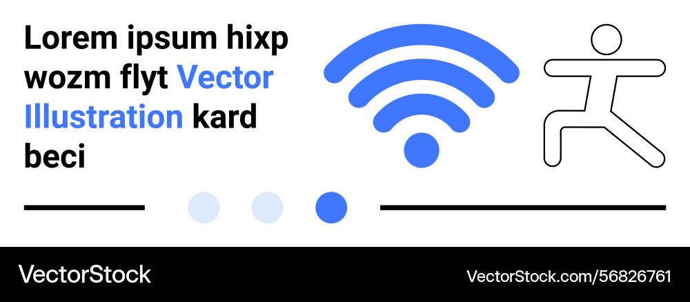Abstract wireless connection symbol with text Vector Image