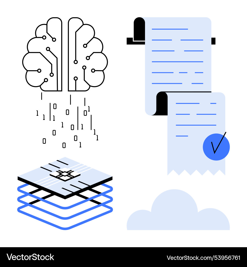 Artificial intelligence data processing Artificial intelligence data processing Vector Image