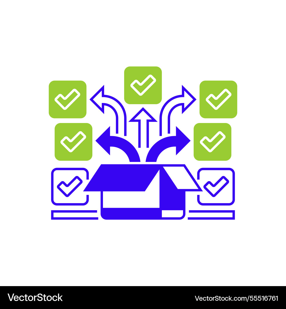 Checkbox group two tone color icon linear style Checkbox group two tone color icon linear style vector image