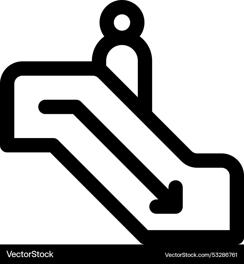 Escalator icon thin linear style design isolated Vector Image