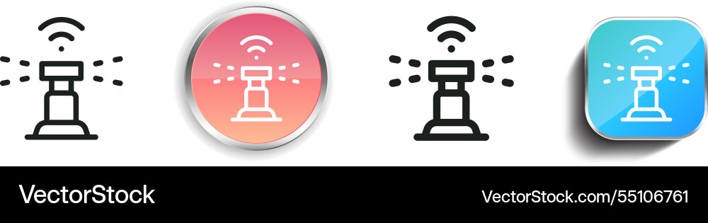 Irrigation icon thin linear regular and button vector image