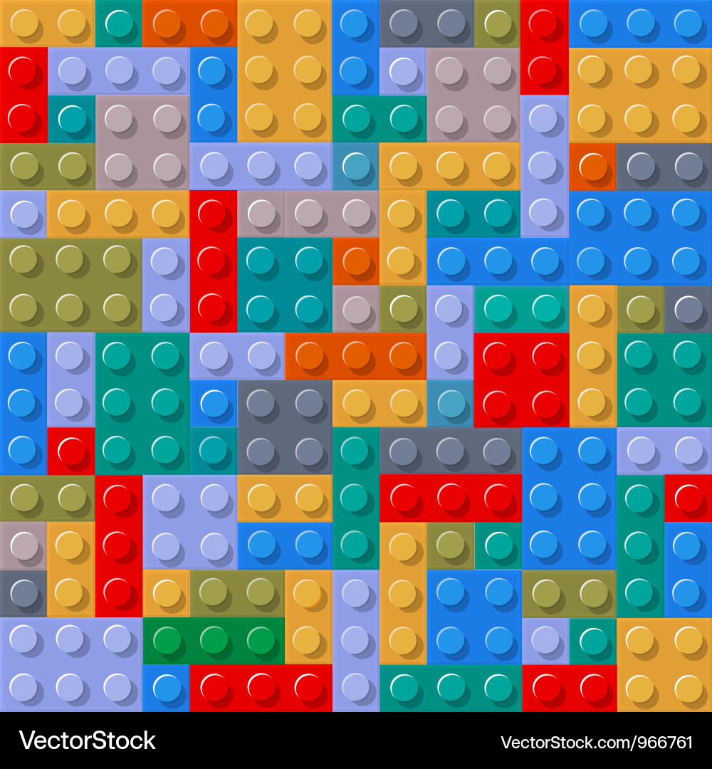 Plastic Building Blocks Pattern vector image