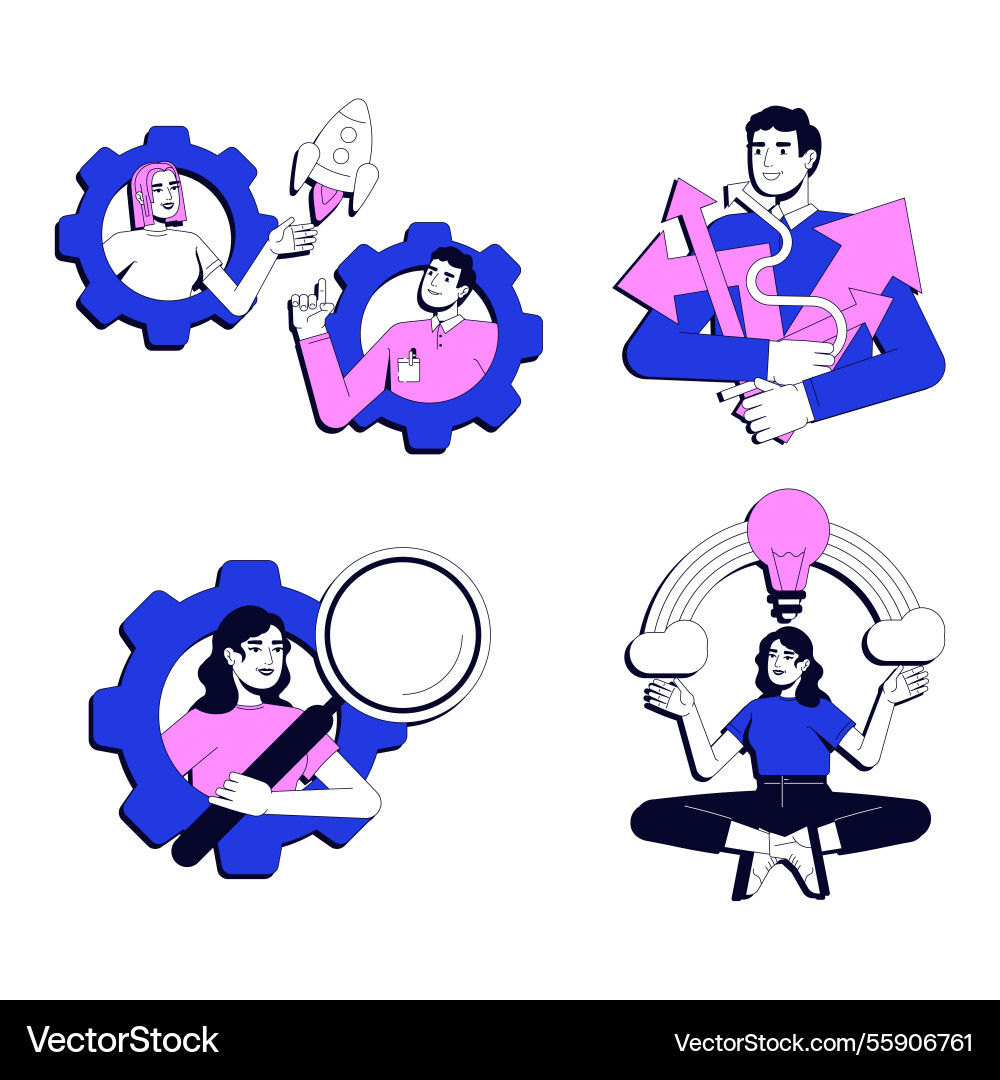 Problem solving concept set Problem solving concept set vector image