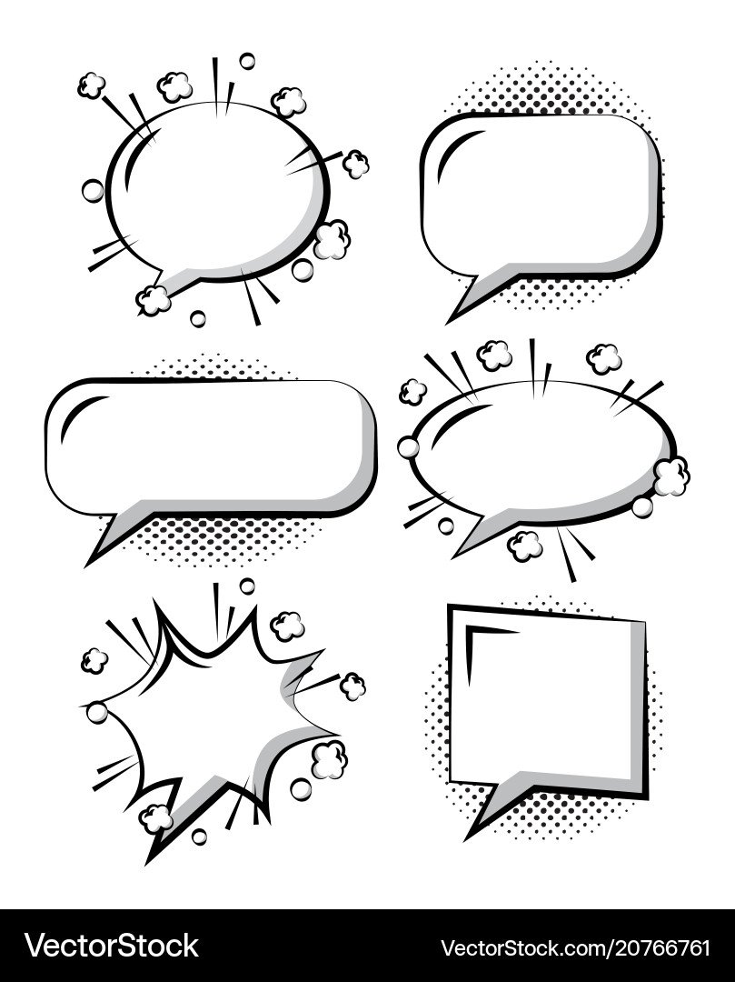 Retro Pop Art Speech Bubbles Vector Image