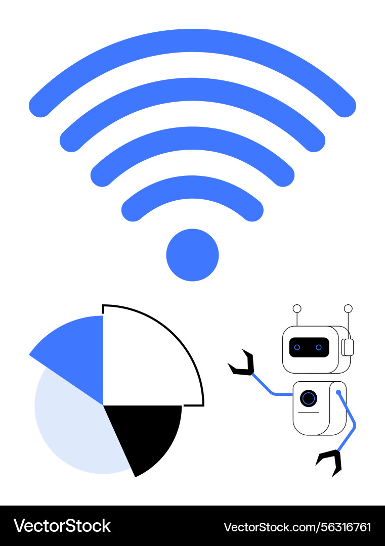 Robot Data Analysis with Wireless Signal vector image