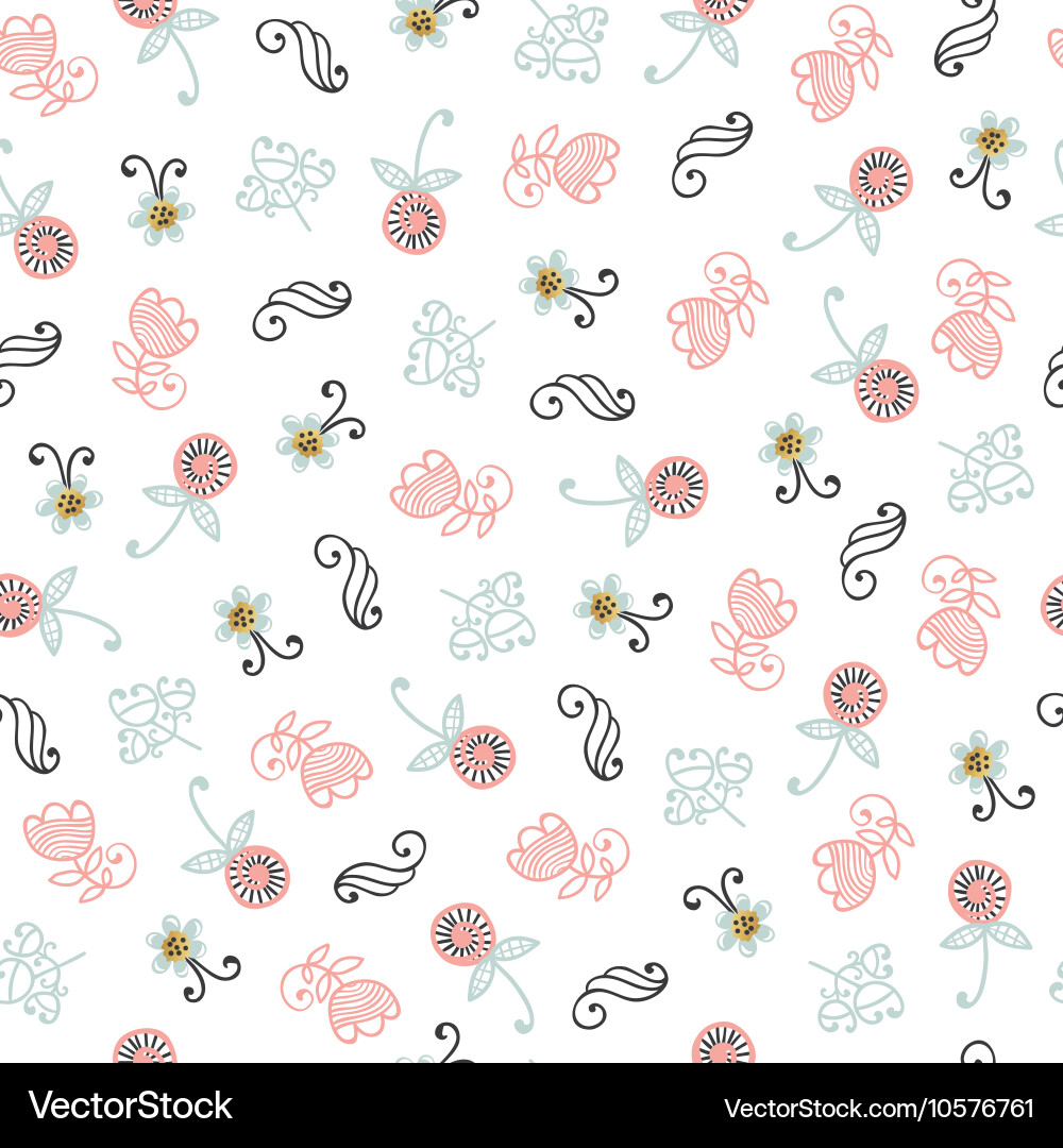 Seamless floral pattern vector image