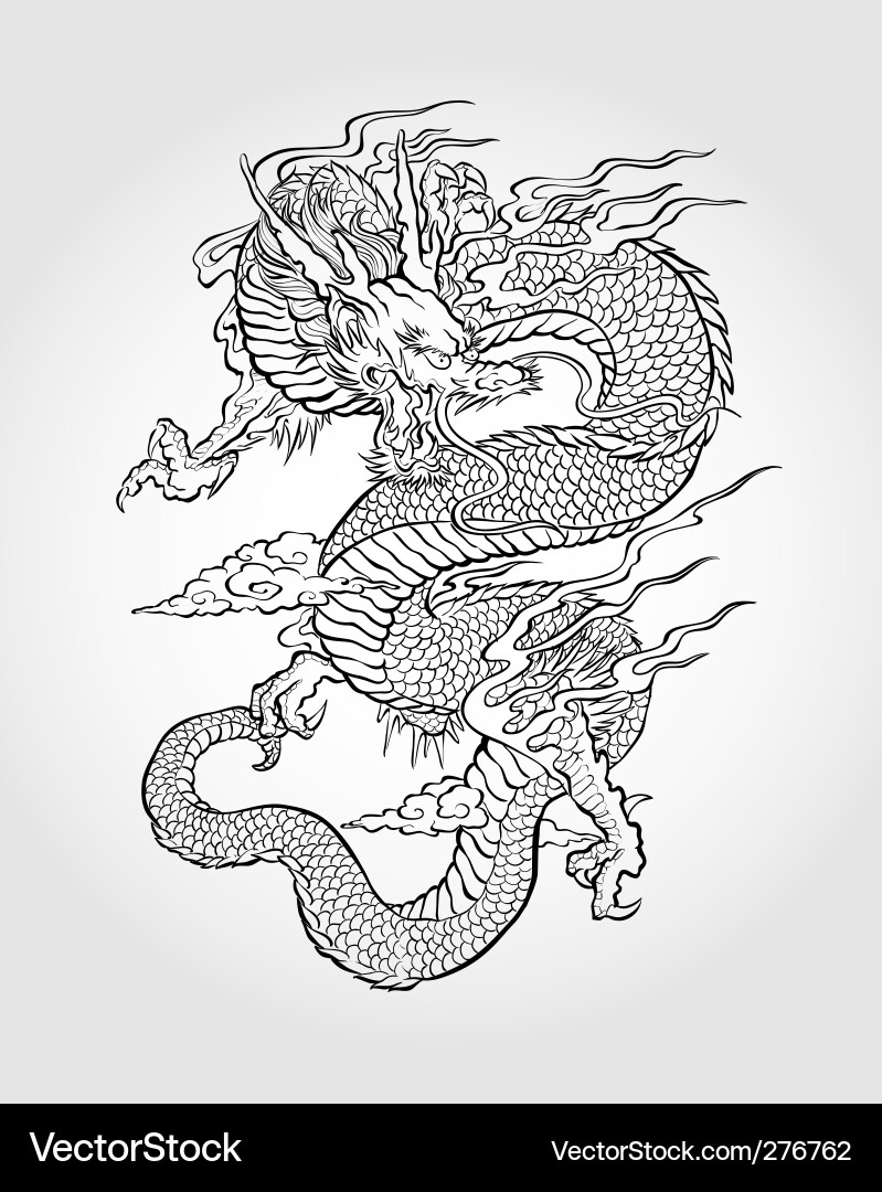 Asian Dragon Motif vector image