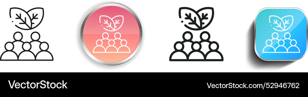 Community icon thin linear regular and button vector image