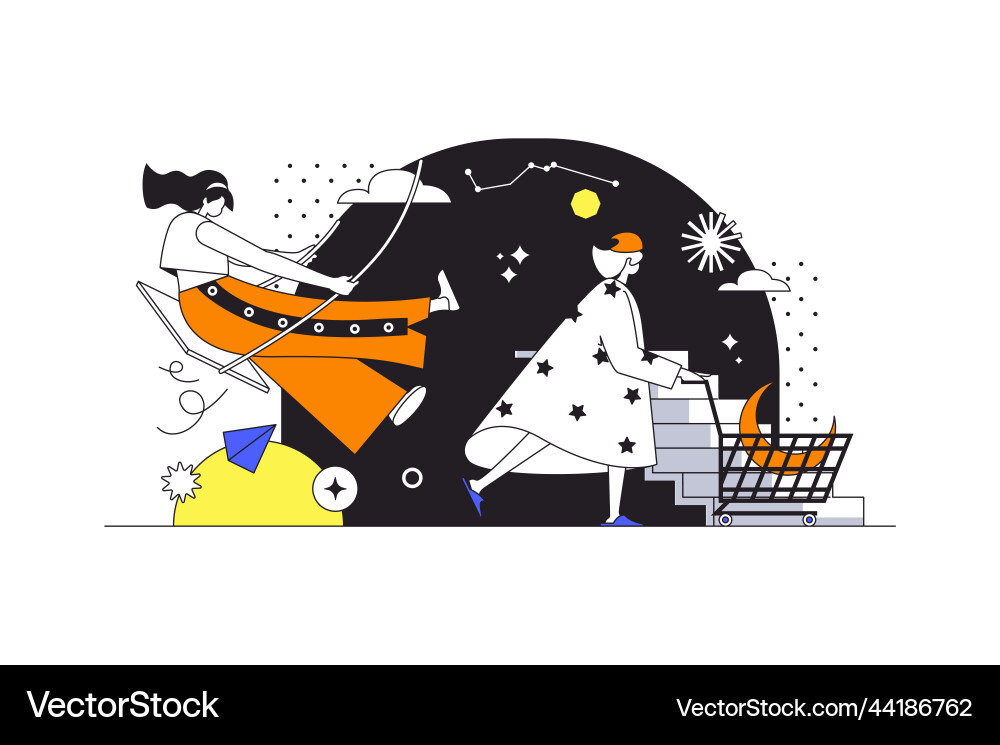 Open space web concept in flat outline design Open space web concept in flat outline design vector image