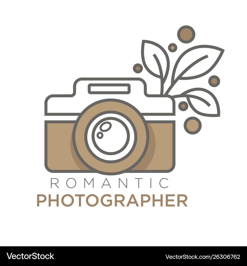 Romantic photographer retro photo camera isolated Romantic photographer retro photo camera isolated vector image