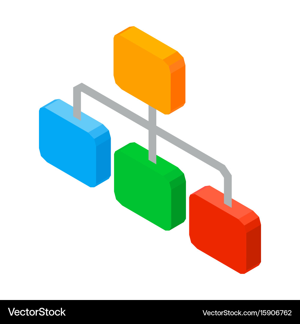 Structure of organized elements hierarchy network vector image