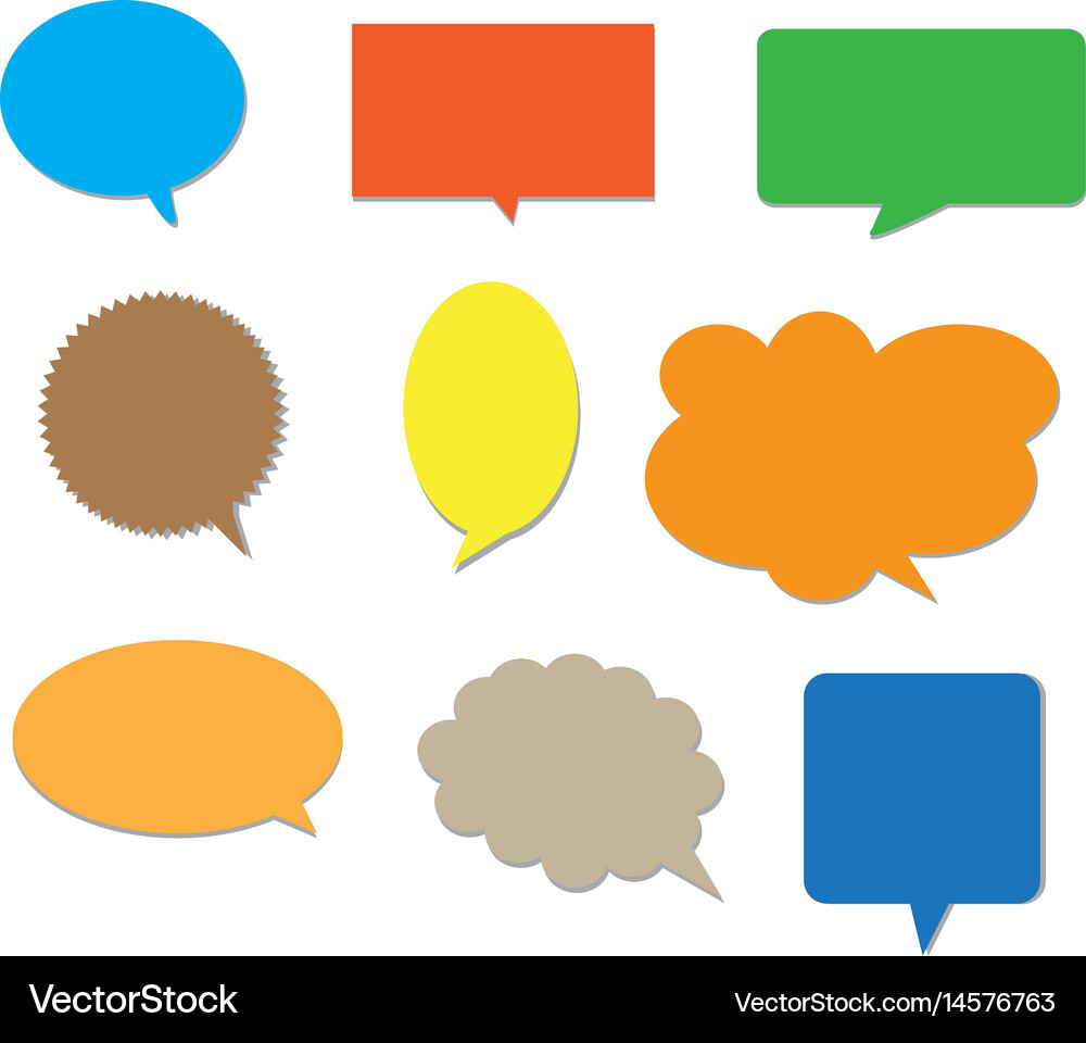Blank empty colors speech bubbles – Royalty-Free Vector | VectorStock