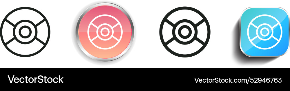 Compact disc icon thin linear regular and button vector image