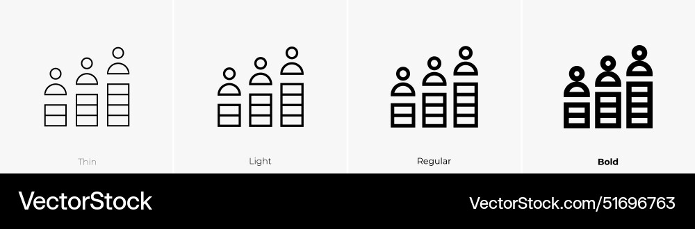 Hierarchy icon thin light regular and bold style Hierarchy icon thin light regular and bold style vector image