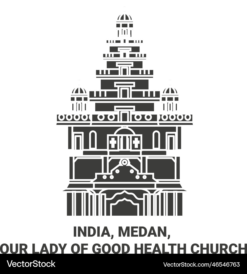 Indien medan unsere Dame der guten Gesundheit Kirche Indien medan unsere Dame der guten Gesundheit Kirche vektorbild