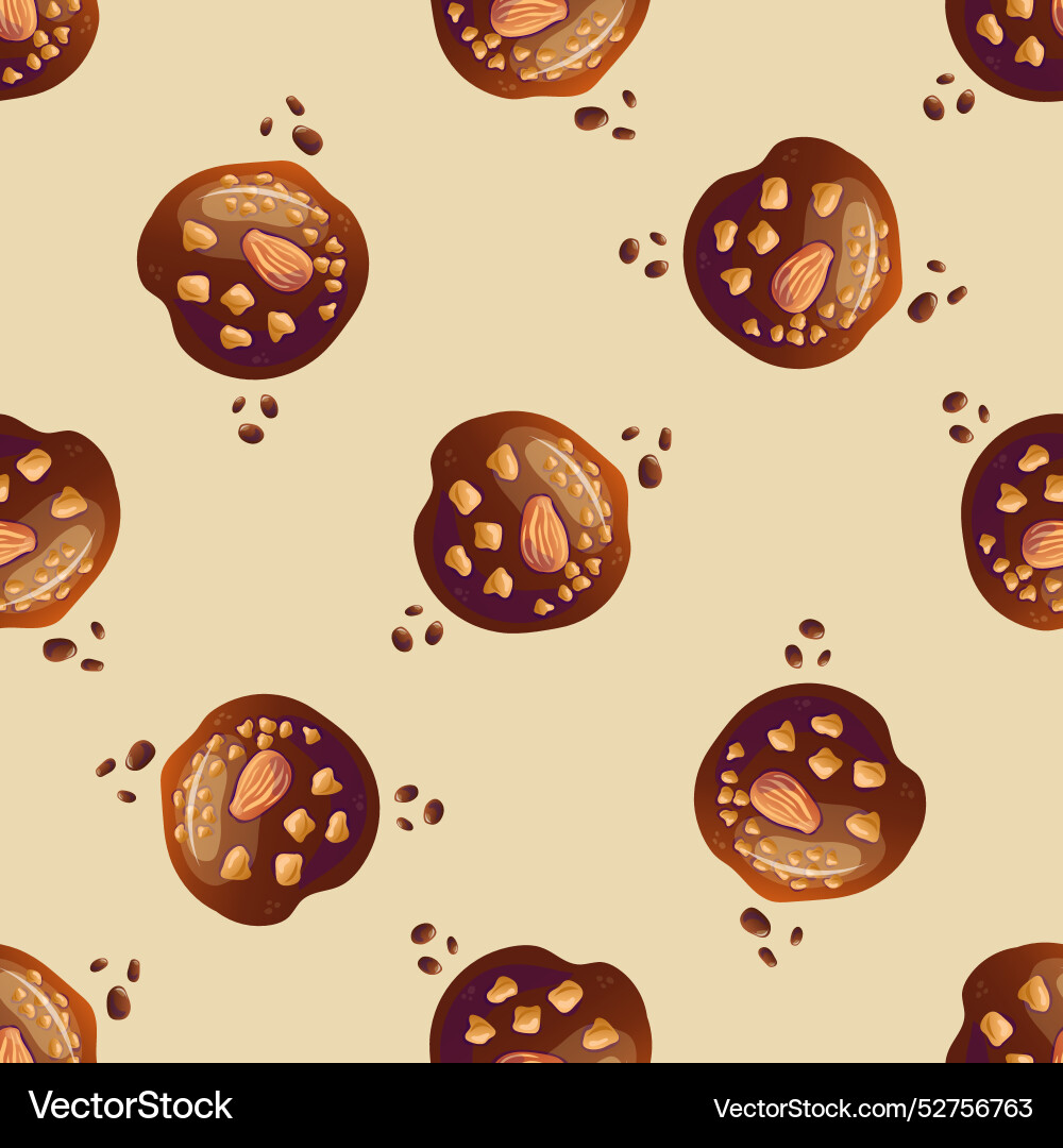 Seamless cookie pattern vector image