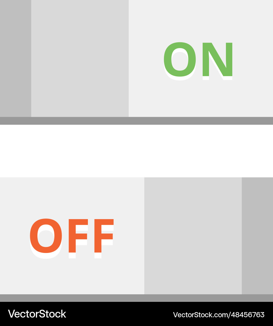 Switching interface eleemnt on off toggle button vector image