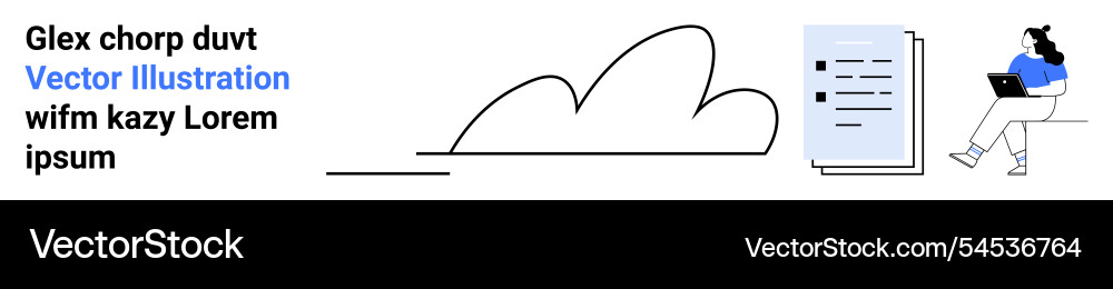 Cloud-based workspace management with remote work Vector Image