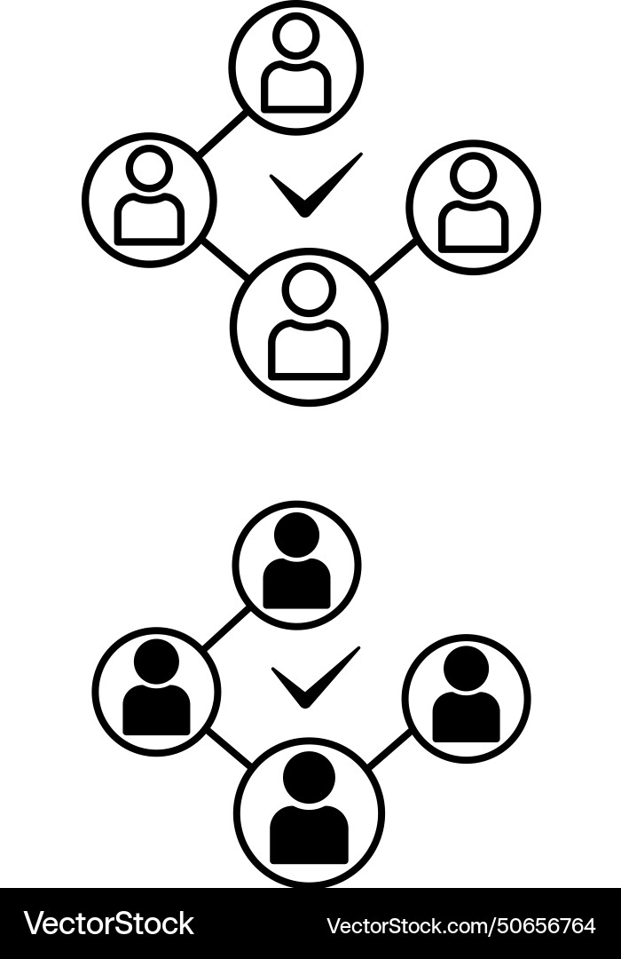 Icons connect people black and white social Vector Image