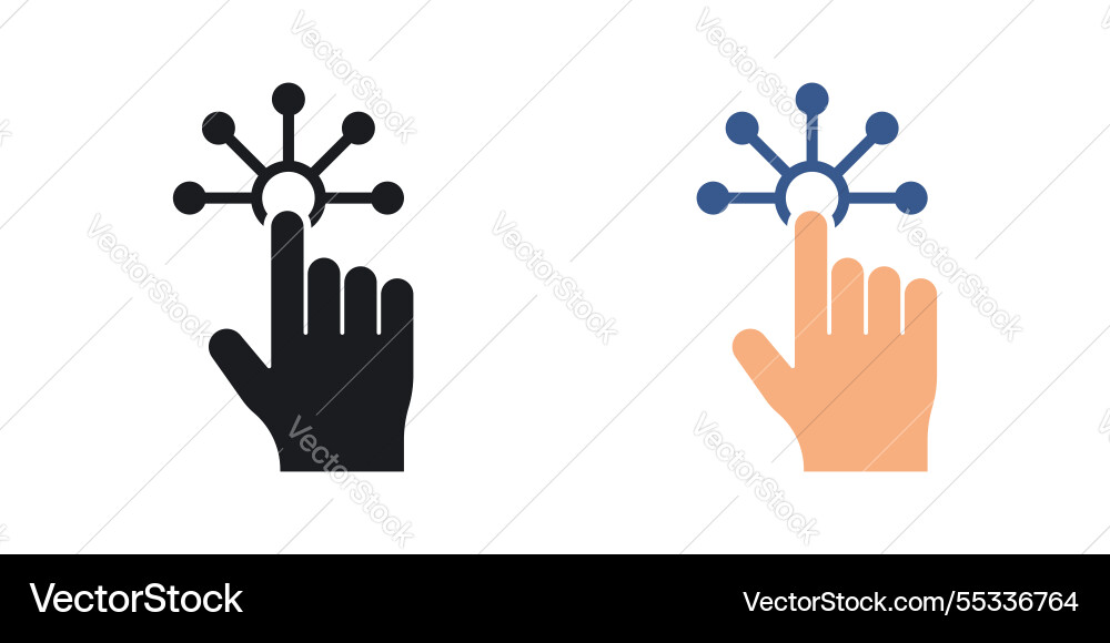 Interactive icons set black and colored style Interactive icons set black and colored style vector image