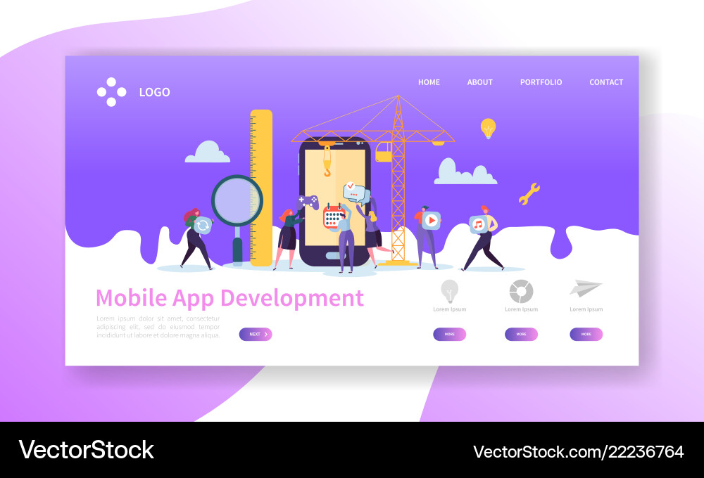 Mobile App Development Website Vector Image